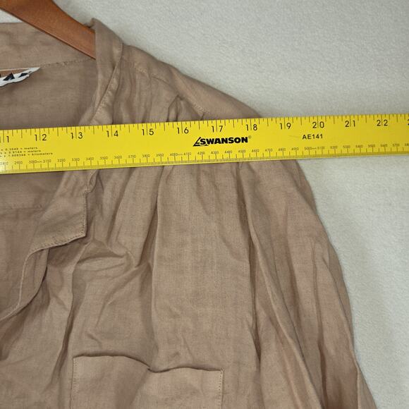 Vintage Jordan Shirt Mens Size XL Linen Beige Summer Button Up Short Sleeve NWT - Picture 3 of 14